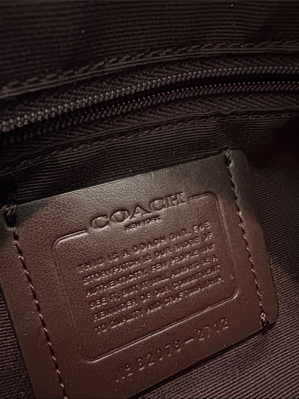 Coach Brown Signature Tote with Pink Butterfly Accents - Picture 4 of 4